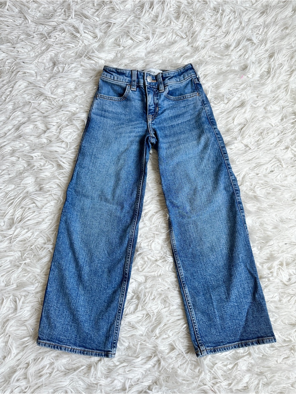 Abercrombie kids girls high rise wide leg jeans size 5/6 long